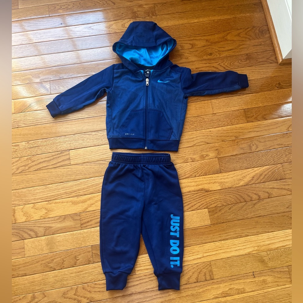 Nike Kids Blue Hoodie and Joggers Set